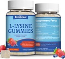 2 Συσκευασία L-Lysine 1000mg Gummies, Chewable Lysine συμπλήρωμα για ενήλικες, ανοσοποιητική υποστήριξη, Collagen Formation Support, Μη-GMO, Vegan, Χωρίς γλουτένη - 120 Counts