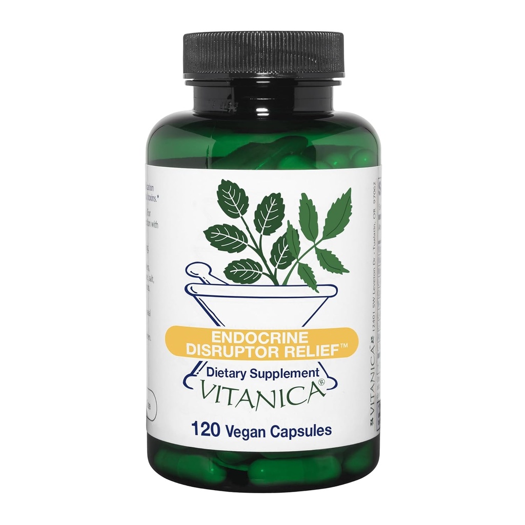 Vitanica Indocrine Disruptor Relief, Liver Detox Cleanse Support, Dr. Συμπληρωμένο συμπλήρωμα υποστήριξης ήπατος με ασβέστιο D-Glucarate, ALA, NAC, L-Glycine & More, Vegan, 120 κάψουλες