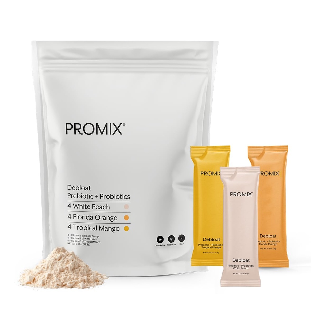 ProMix Διατροφή Debloat Prebiotics and Probiotics - Digestive Health, Nausea Relief, Gut Repair, and Bloating Relief for Women and Men - Variety Pack - 12 Services (Pack of 12)