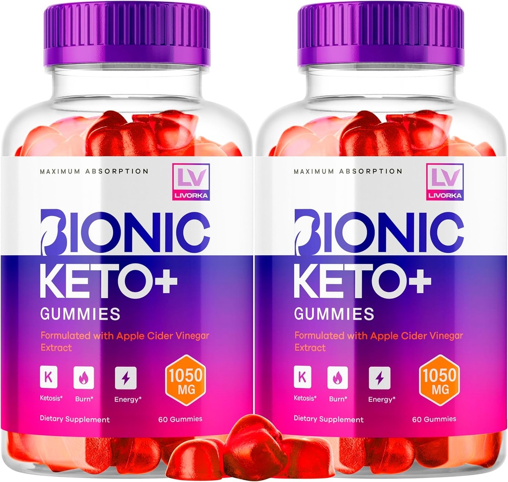 LIVORKA 2 Pack - Bionic Keto ACV Gummies, Vionic Keto Plus, Bionic Keto Plus Gummies, Keto Bionic Gummies, Bionic Keto ACV 1050MG, 60 Gummies ανά φιάλη για 60 ημέρες
