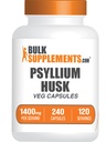 BulkSupplies.com Καψάκια Ψυλλίου - Συμπλήρωμα Ψυλλίου, Φυτικές Ίνες Ψυλλίου - Χωρίς Vegan & Γλουτένη, 240 Κάψουλες Veg (πακέτο του 1)