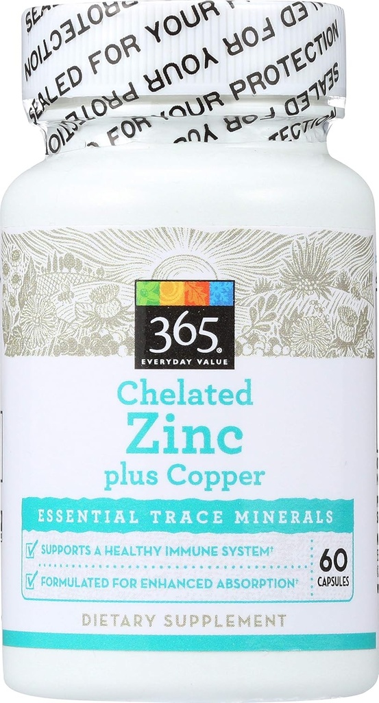 365 από το Whole Foods Market, Chelated Zinc συν Copper, 60 ct