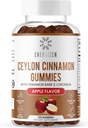 Κανέλα + Chromium Gummies - 120 Vegan Gummies - Κοινή υποστήριξη Πόνος & Εγκεφαλική Υγεία, Χωρίς ζάχαρη, Αντιοξειδωτικό Πλούσιο, Μη ΓΤΟ, Χωρίς Γλουτένη, Φυσικό άρωμα μήλου