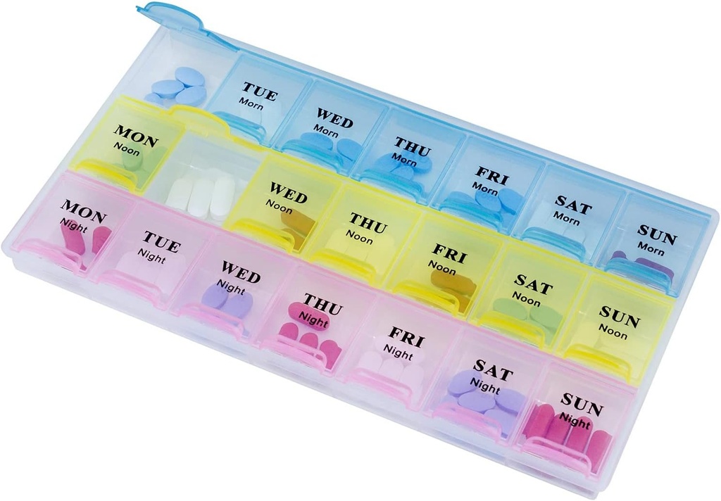 Weekly Pill Organizer - 21 Day Pill Planners για χάπια Βιταμίνες & Φάρμακα, 3 Times-a-Day Φάρμακα κουτιά υπενθύμισης, εύκολο να διαβάσει και να ταξιδέψει φιλικό