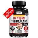 Kaya Naturals Oxy Burn - Θερμογόνος Φυτική Φόρμουλα για Ενεργό Ζωντανό – Μη ΓΤΟ & Χωρίς Γλουτένη – 180 Count