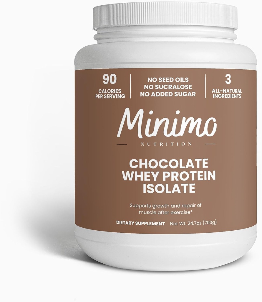 Whey Isolate Protein Powder, Μόνο 3 συστατικά, Whey Protein Isolate, Δεν σπορέλαια, Δεν Προστέθηκε Ζάχαρη, Δεν Σουκραλόζη, 1,51 lbs (1,54, Σοκολάτα)