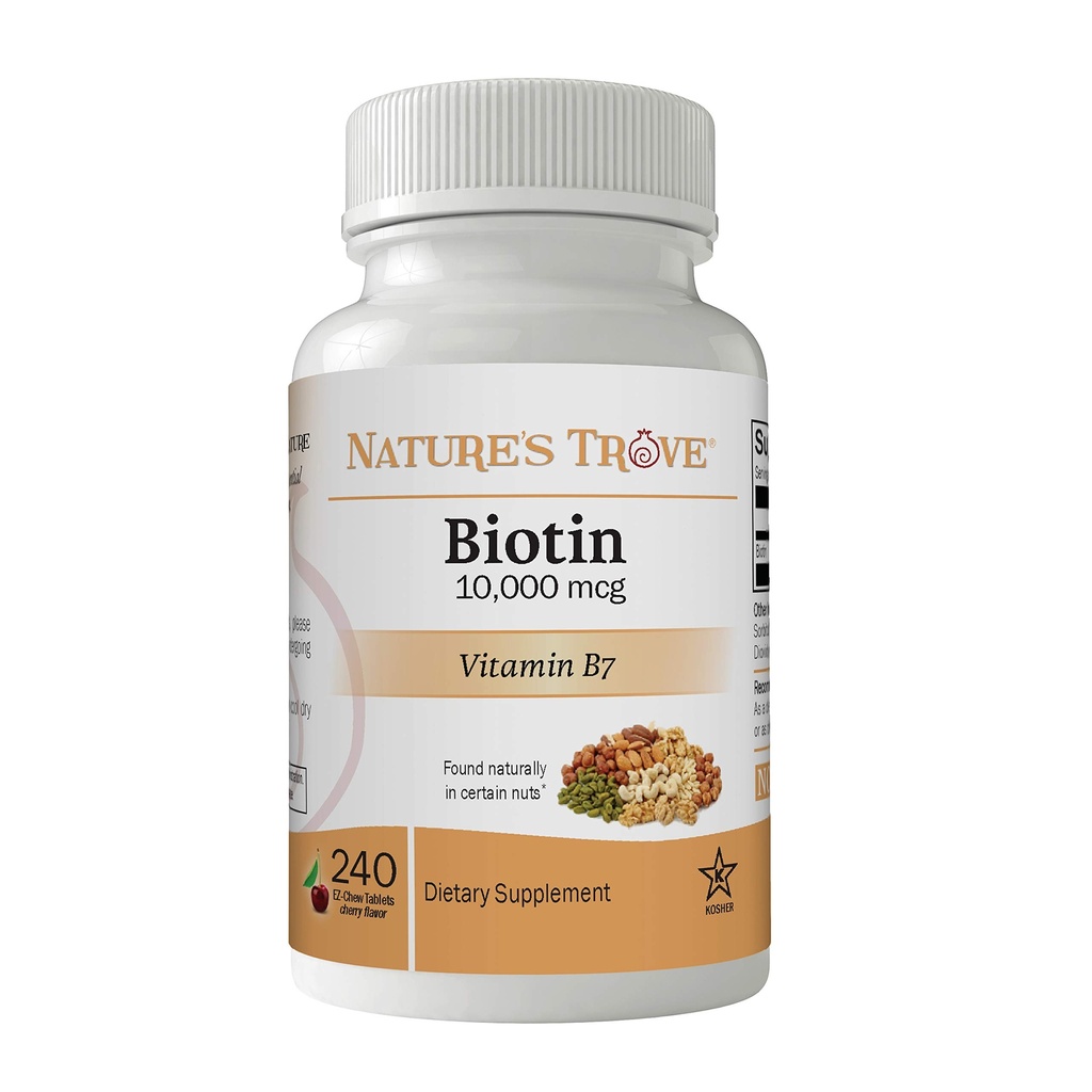 Trove Biotin της φύσης 10.000 mcg 240 EZ Chew Tablets Γεύσεις κεράσι