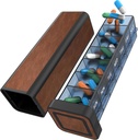 Pill Organizer 1 Time a Day, Pill Box 7 Day, Weekly Travel Pill Case, Daily Large Medication Holder Container, Once Daily Pillbox Dispenser for Vitamin, Medicine, Pills, Supplement (Brown)
