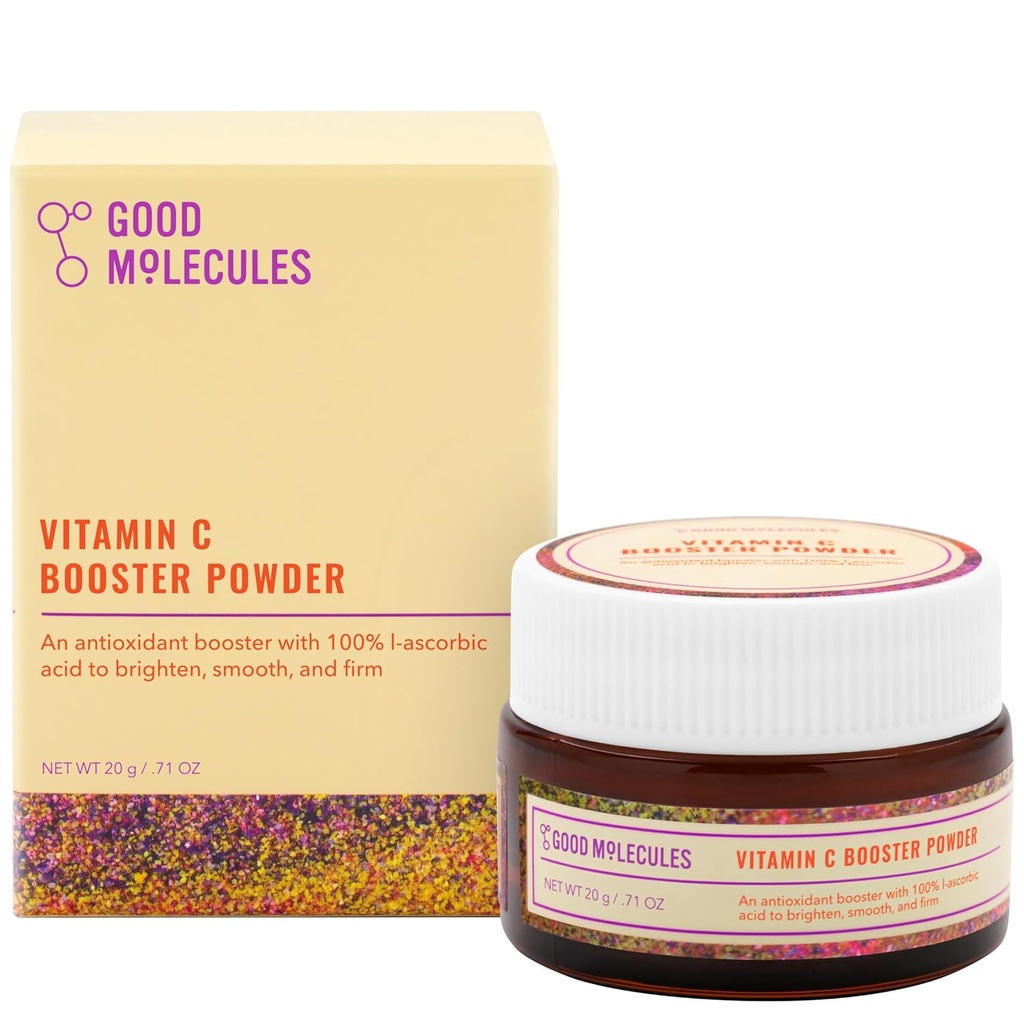 Good Molecules Vitamin C Booster Powder - 100% L-Ascorbic Acid for Collagen Production - Vitamin C Powdered Face Serum Booster for Anti Aging, Skin Care