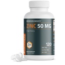 Bronson ψευδάργυρος 50 MG Υψηλή ισχύς υποστηρίζει την υγεία του δέρματος - μη- ΓΤΟ, 120 χορτοφαγικά δισκία
