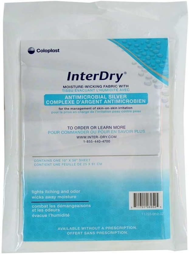 DSS Coloplast InterDry Textile with Antimicrobial Silver Complex 10" x 36" (1Each)