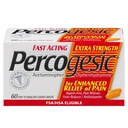 Percogesic Extra Strength Acetaminophen & Diphenhydramine Pain Relief, Fast-Acpirin-Free Fever Reducer & Antihistamine, 60 Count