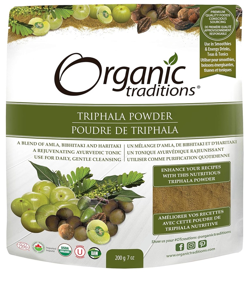 Organic Traditions Organic Powder, Triphala, 7 Ounce