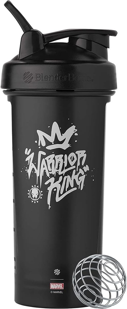 BlenderBottle Κλασικό V2 Shakeer Marvel μπουκάλι Ιδανικό για τις πρωτεΐνες Shakes και προ προπόνηση, 28-Ounce, Warrior King