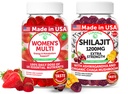 Lunakai USA Made Womens Multivitamin & Shilajit Gummies Bundle – Ενέργεια, ανοσοποίηση και ζωτικότητα Υποστήριξη – Φυσικά αρωματισμένα – 60 μη-GMO Gummies Καθένα