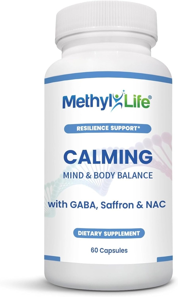 Methyl-Life® συμπλήρωμα ηρεμίας με GABA & Saffron – κάψουλες για την καθημερινή ισορροπία & χαλάρωση – Vegan, μη ΓΤΟ, Γλουτένη & Top 14 αλλεργιογόνο Δωρεάν 