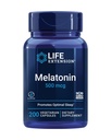 Επέκταση ζωής Μελατονίνη, 500 mcg – Προάγει απαλά τον ύπνο, χαμηλή δόση, μέγεθος αξίας – Μη ΓΤΟ, χωρίς γλουτένη, χορτοφαγικά – 200 κάψουλες