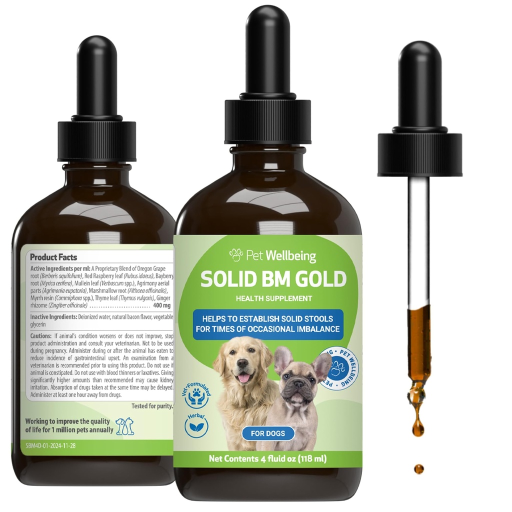 Pet Wellbeing BM Tone-Up Gold for Dogs & Cats - Υποστηρίζει την υγιεινή πυγμή λειτουργία, Solid Stools, Φυσιολογικές κινήσεις του εντέρου, Bayberry - Veterinian-Formulated φυτικό συμπλήρωμα 4 oz (118 ml)