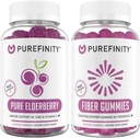 PUREFINITY Fiber + Elderberry Gummies Bundle (Ινουλίν FOS Prebiotic Fiber Gummies + Double Strength Elderberry Gummies with Zinc & Vitamin C)