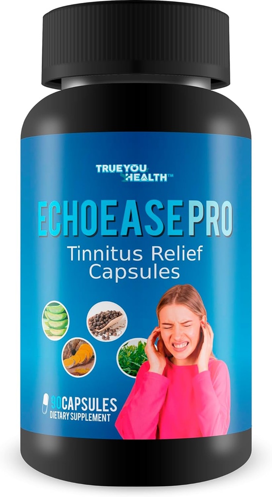Pro EchoEase Tinnitus Relief Capsules - Our Best Echo Ease for Tinnitus - Tinnitus & Ear Support Formula - Natural Tinnitus Treatment - Herbal Tinnitus Aid - Ear Ringing Relief - Ear Ringing Remedy