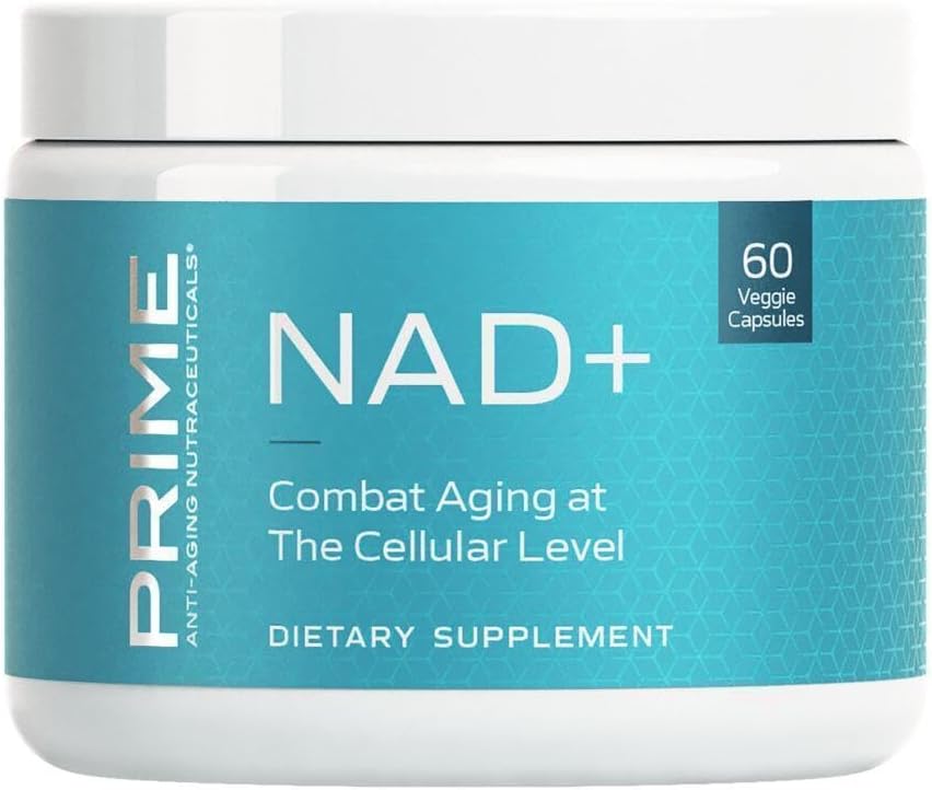 PRIME NAD+ Συμπλήρωμα με Nicotinamide Riboside & Pterostilbene - Προηγμένη Φόρμουλα κατά της γήρανσης, Υποστηρίζει Κυτταρική Υγεία, Γνωστική Λειτουργία & Παραγωγή Ενέργειας, Μη ΓΤΟ, Χωρίς Γλουτένη, 30 Υπηρεσίες