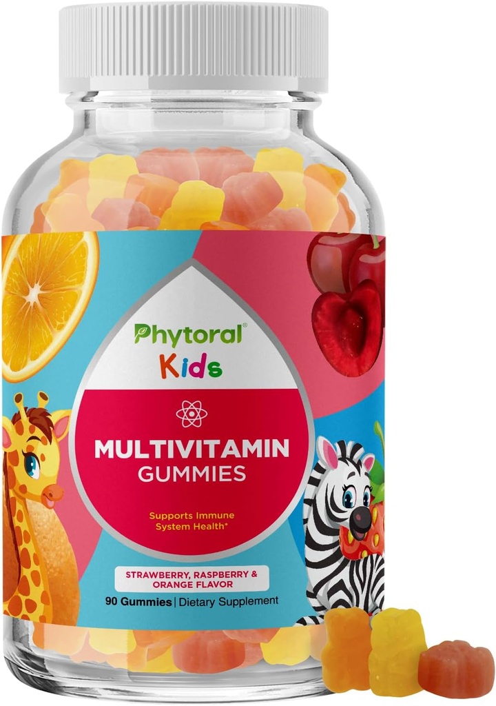 Phytoral Kids Vitamins Gummy Multivitamin Chewable - Παιδικές Gummy Vitamins for Mood Support Natural Energy Boost and Immune Support for - Immune Gummies and Natural Multivitamin