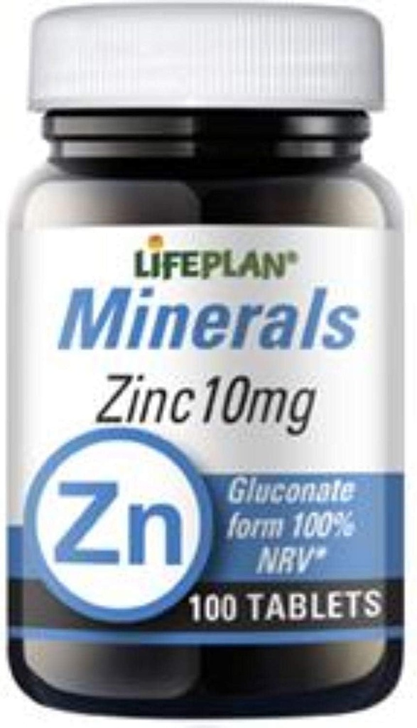Lifeplan 10mg Zinc Gluconate Elemental - Pack of 100 Tablets