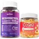 Χωρίς ζάχαρη Resveratrol Gummies 1500mg + CoQ10 200mg 100mg γεμάτοι Gummies με μαγνήσιο Υποστήριξη Υγιεινή γήρανση & μακροζωία