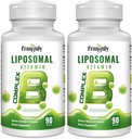 Liposomal B Complex Designed for High Absorption B Vitamins with Choline Inositol B1, B2, B3, B5, B6, Biotin, Folate, Methylated B12- Immune, Energy, Brain & Heart Support 180 Softgels