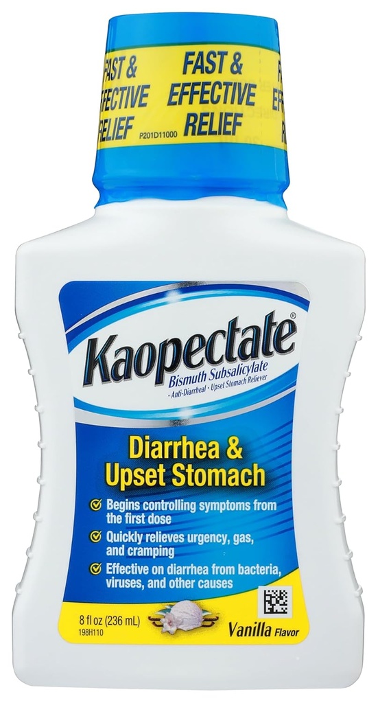 Kaopectate Multi-Συμπτώματα Relief για Diarrhea Upset Στομάχι σε Vanilla, 8 Fl Oz
