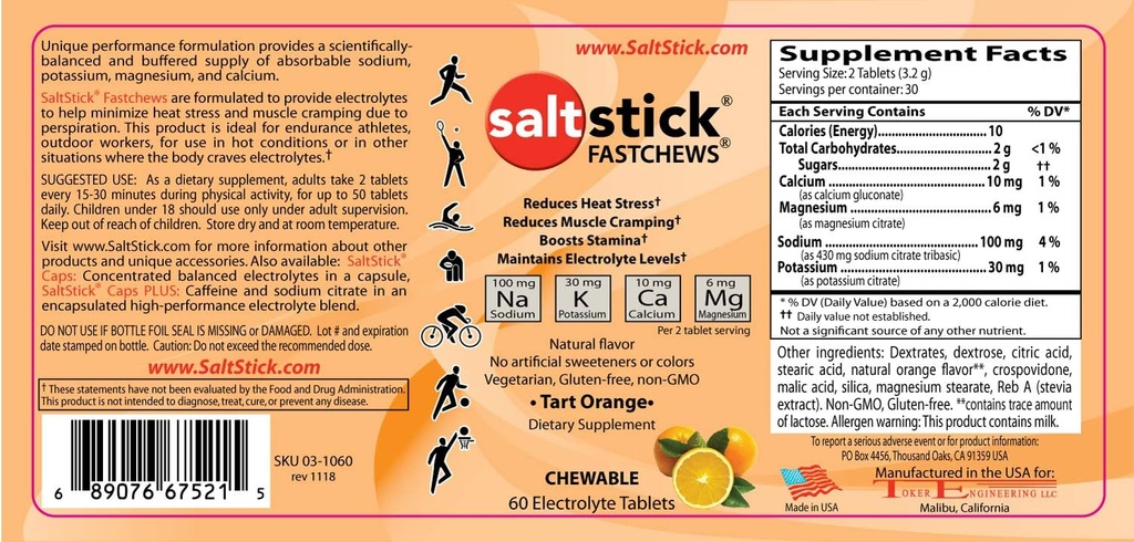 Αλάτι Stick FASTCHEWS 60-Count μπουκάλι, Bundle με Travel Pack 10 Count - Ταρτ Πορτοκαλί