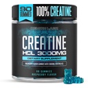 Κρεατίνη HCL 3000mg ανά υπηρεσία - Βατόμουρο Γεύση - Vegan Gummies (90 Count (Pack of 1), Βατόμουρο)