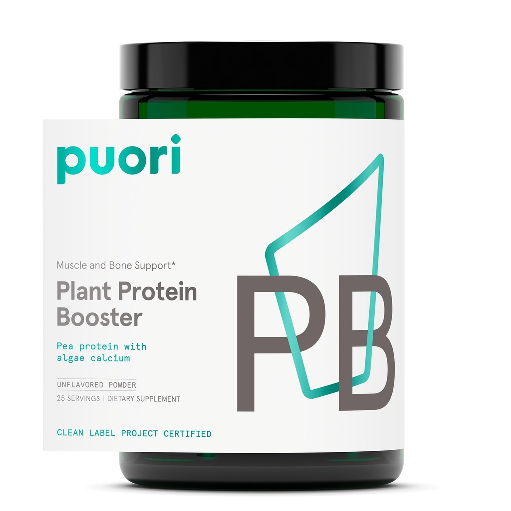 Puori Vegan Plant Enhancer Protein Powder - 25 Σερβιέτες - Ουδέτερη πρωτεΐνη αρακάς με Άλκη Ασβέστιο για Απαραίτητα Αμινοξέα - Χωρίς γαλακτοκομικά, Χορτοφαγικά, Μη ΓΤΟ