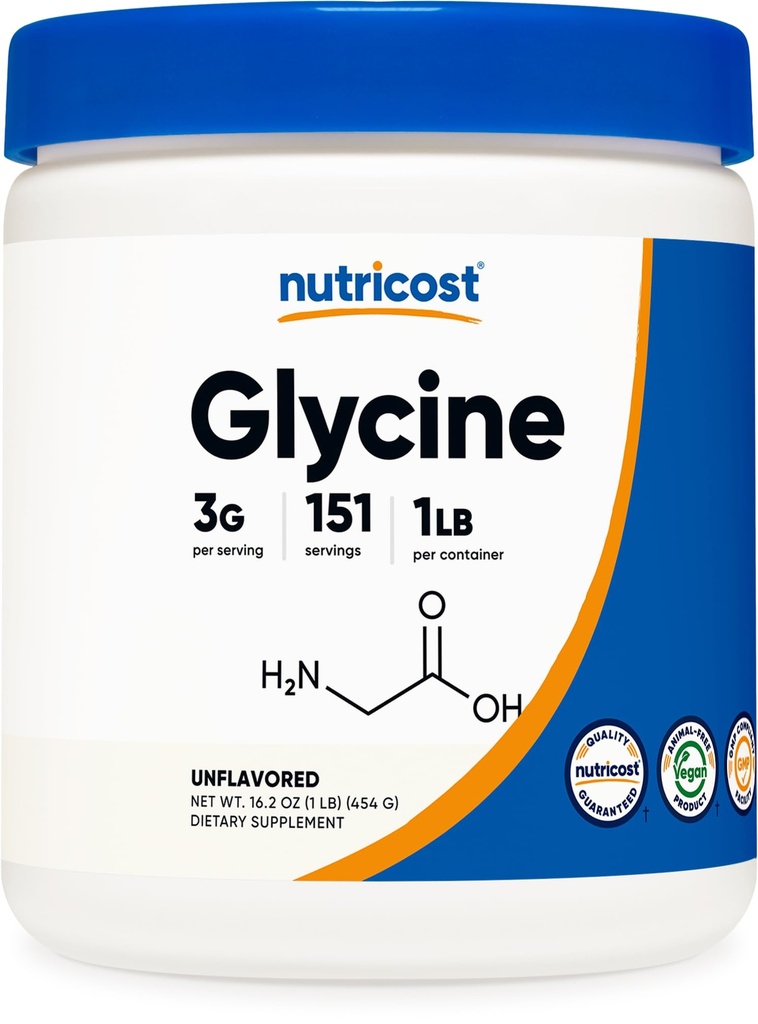 Nutricost Glycine Powder 1lb - Μη ΓΤΟ, Χωρίς γλουτένη