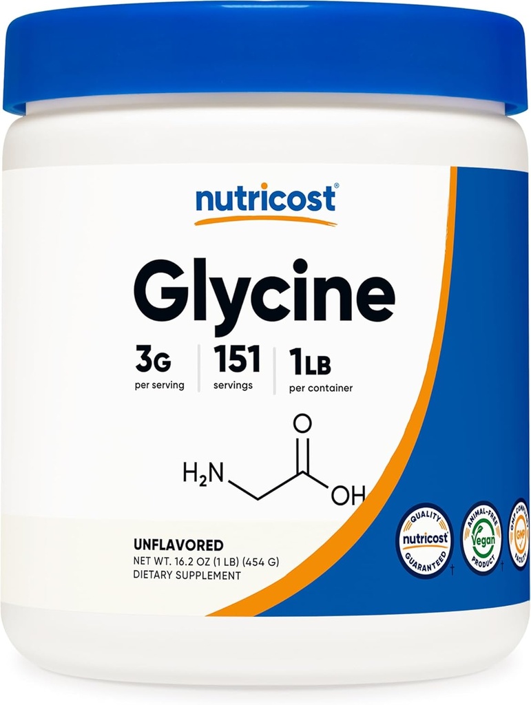 Nutricost Glycine Powder 1lb - Μη ΓΤΟ, Χωρίς γλουτένη