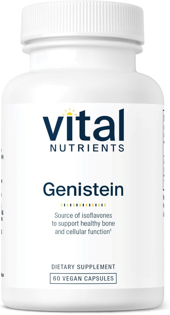 Vital Nutrients Genistein | Easily Absorbed Isoflavones for Bone Health Support* | Vegan Supplement | Gluten and Dairy Free | Non-GMO | 60 Capsules