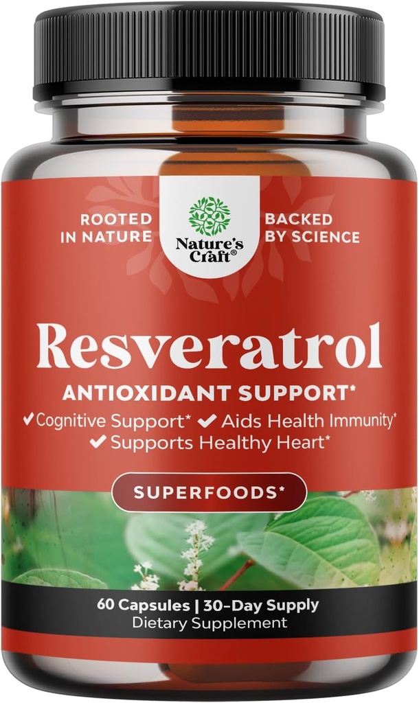 Youthful Trans Resveratrol Supplement - Resveratrol Κάψουλες με AMPK Activator για Κυτταρική Υγεία & Ζωτικότητα - AMPK Μεταβολικός ενεργοποιητής για την ενίσχυση του μεταβολισμού & Κυτταρική απόδοση - 60 Μέτρα
