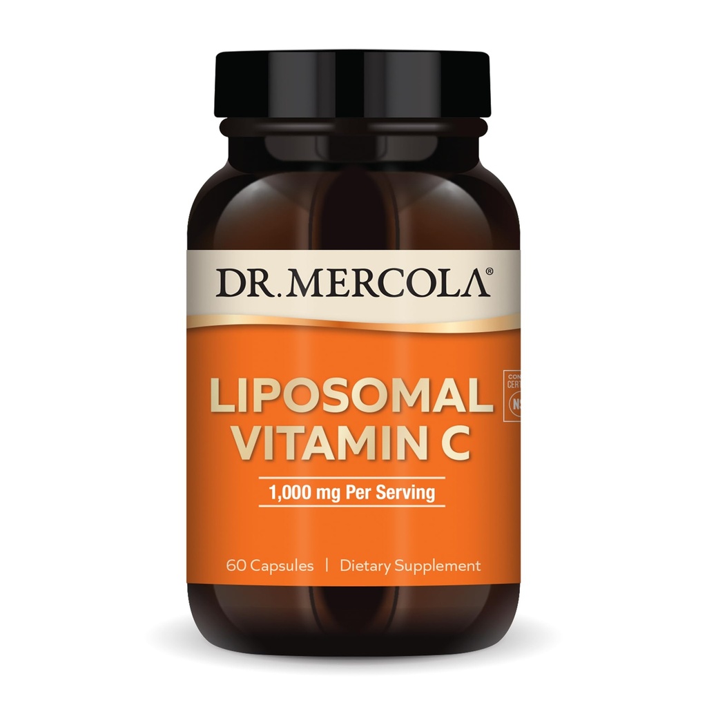 Δρ. Mercola Liposomal Vitamin C - Εγκέφαλος, καρδιά, μάτι & ανοσοποιητική υποστήριξη - Παρέχει 1.000 mg βιοδιαθέσιμης βιταμίνης C - Μη ΓΤΟ, χωρίς γλουτένη & χωρίς σόγια - 60 κάψουλες (30 σερβιρίσματα)