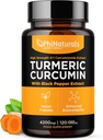 PhiNaturates Turmeric Curcumin συμπλήρωμα με εκχύλισμα μαύρου πιπεριού - 4200 mg ολόκληρη ρίζα Curcuma ισοδύναμο ανά 3 κάψουλες που εξυπηρετούν - Tumeric χάπια