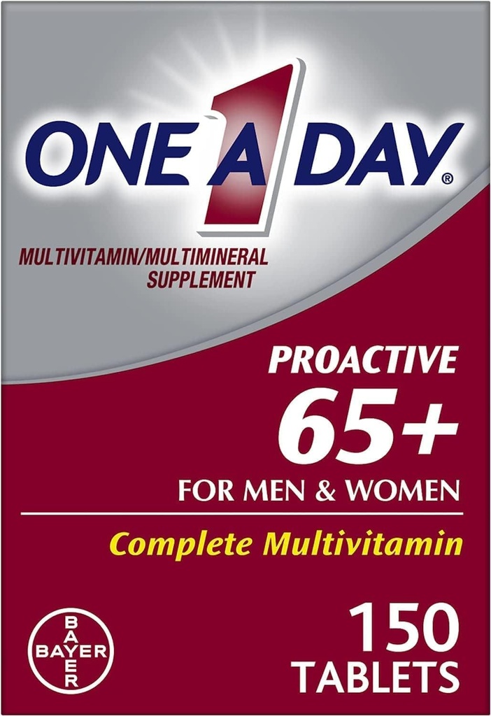 One a Day Proactive 65 Plus Multivitamins for Men and Women, 150 Tablets (Pack of 2) by One-A-Day