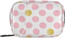 Pink Golden Polka Dots Pill Box 7 Day Pill Τσάντα Τσάντα Ταξιδιού Χάπια Organizer με Zipper Φορητή Εβδομαδιαία περίπτωση Συμπαγές μέγεθος για τον κάτοχο συμπλήρωμα βιταμίνης