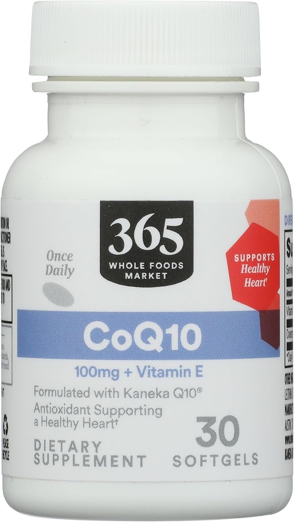 365 από Whole Foods Market, CoQ10 100 MG Plus Vitamin E, 30 Count