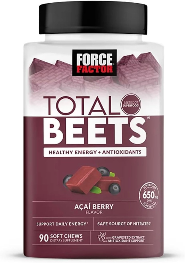 Bling Pire Factor Total Beets, Healthy Energy Supplement, Beet Root Superfood Soft Chews, Acai Berry (90 κατ.)