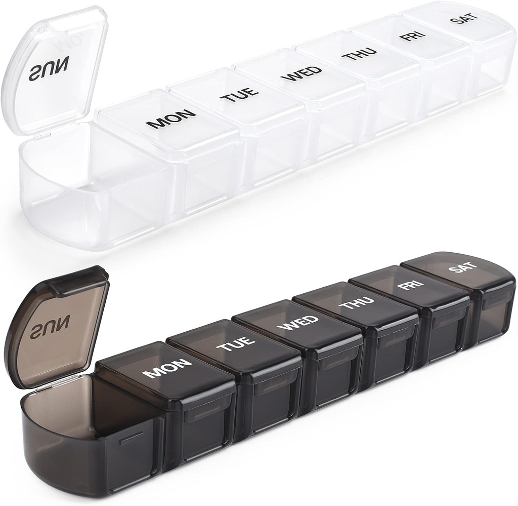 Μεγάλη εβδομαδιαία διοργανωτής Χάπια 2 Pack,Καθημερινή περίπτωση βιταμίνης Box 7 ημέρα με XL διαμέρισμα,Ταξιδεύοντας φιλικός οργανωτής ιατρικής για Cod Συμπληρώματα λιπαντικού