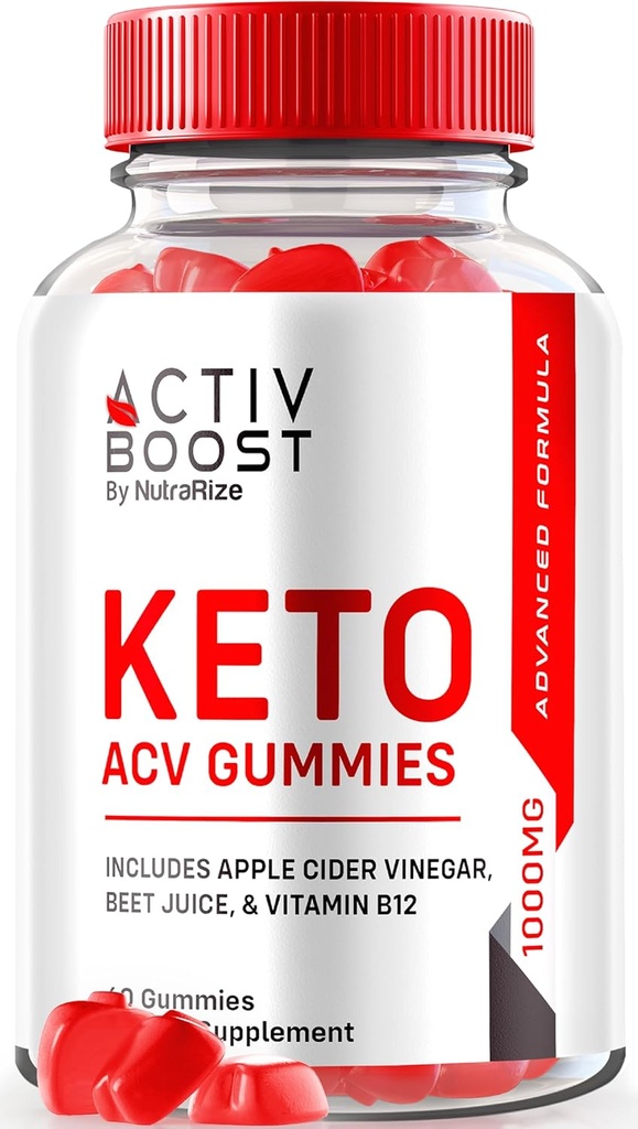 NutraRize Activ Boost Keto ACV Gummies - συμπλήρωμα Keto για προηγμένη απώλεια βάρους, μέγιστη αντοχή, Gomitas Κριτικές (60 Gummies)