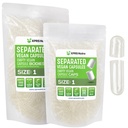 XPRS Nutra Vegan Μέγεθος 1 Χωριστές κάψουλες - 1000 Count Clear Premium Άδειες κάψουλες Χωρίζονται σε τσάντες - Χάπια 1 για συμπλήρωση συμπληρώματος DIY