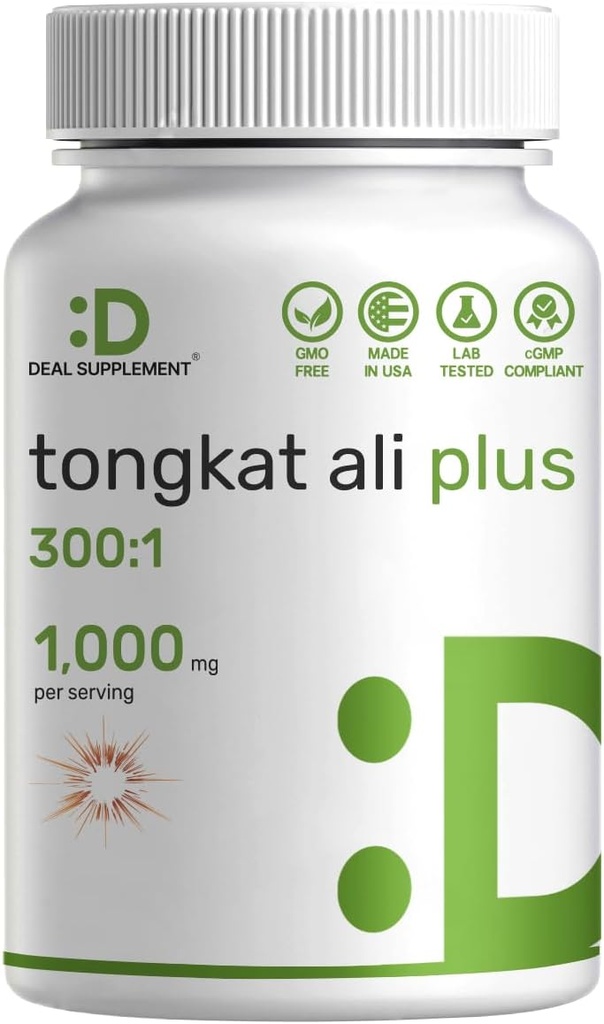 Tongkat Ali Extract 300:1 με Horny κατσικίσιο ζιζάνιο 1.100mg – Ινδονησιακά Longjack Eurycoma Longifolia Root – Extra Strength φυτικό συμπλήρωμα για την ενέργεια