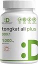 Tongkat Ali Extract 300:1 με Horny κατσικίσιο ζιζάνιο 1.100mg – Ινδονησιακά Longjack Eurycoma Longifolia Root – Extra Strength φυτικό συμπλήρωμα για την ενέργεια