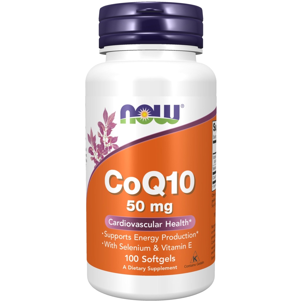 NOW Συμπληρώματα, CoQ10 50 mg, φαρμακευτικός βαθμός, All-Trans Form που παράγεται με ζύμωση, 100 Softgels