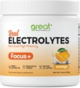 Focus+ Orange Nootropic Electrolyte: Hydration & Brain Support for Cognitive Enhancement, Memory, Concentration - Citicoline, Organic Caffeine, Methyl B12 - Made in USA